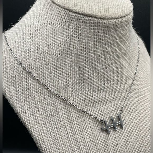 444 Angel Number Necklace | Protection | Silver | 18 inches | Nameplate Signs - Picture 4 of 9